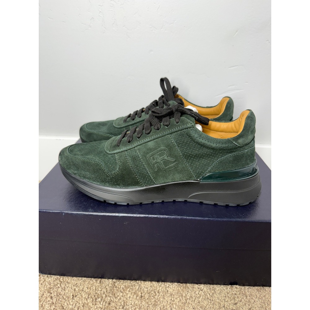 Ralph Lauren Purple Label Ethan II Green Calfskin Suede Sneakers Men 8D UK Italy - Picture 10 of 14